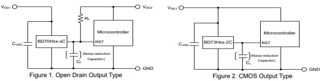 Application Circuit Diagram - ROHM Semiconductor BD70H12G-2CTR Supervisory IC Application Circuit Diagram - ROHM Semiconductor BD70H12G-2CTR Supervisory IC