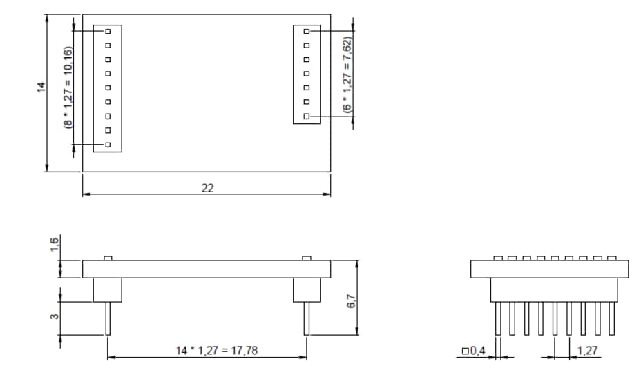 Mechanical Drawing - Bosch BME680 Shuttle Board 3.0