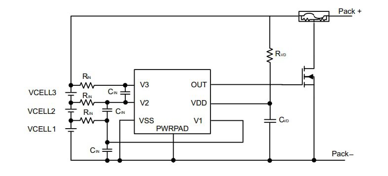 Schematic - Texas Instruments BQ2945xy Overvoltage Protection Devices