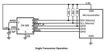 Application Circuit Diagram - TDK InvenSense CH101 Distance Sensor
