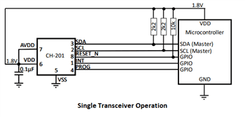 Application Circuit Diagram - TDK InvenSense CH201 Distance Sensor