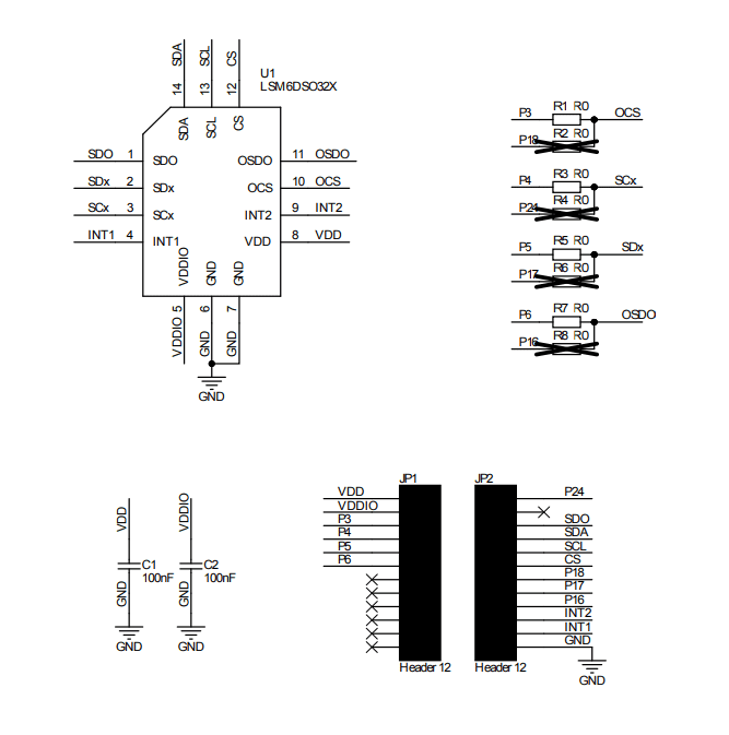 Schematic - STMicroelectronics STEVAL-MKI221V1 Adapter Board