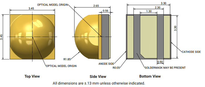 Mechanical Drawing - Cree LED XLamp® XHP35.2 High-Density LEDs