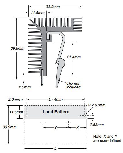 Mechanical Drawing - Ohmite VR Heat Sinks