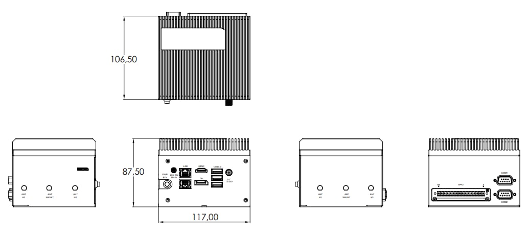 Mechanical Drawing - AAEON UP Squared Pro Edge System