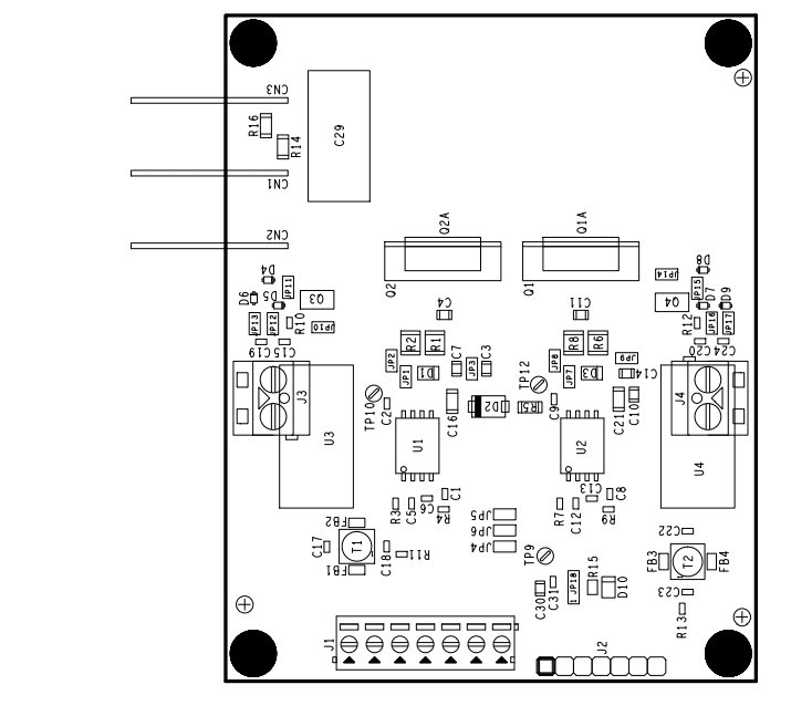 Mechanical Drawing - STMicroelectronics EVALSTGAP2SICSC Demonstration Board
