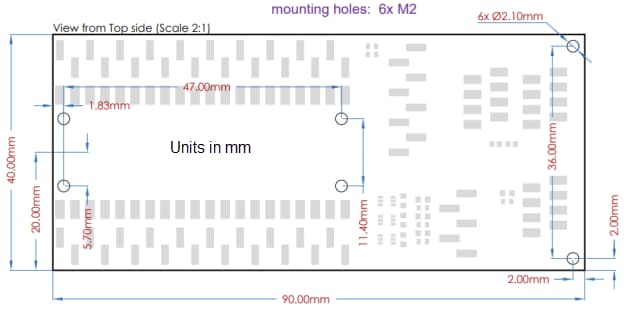 Mechanical Drawing - Monolithic Power Systems (MPS) EVKT-MagAlpha-MagDiff Communication Kit Mechanical Drawing - Monolithic Power Systems (MPS) EVKT-MagAlpha-MagDiff Communication Kit