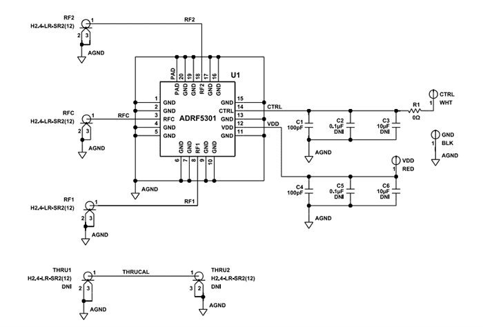 Analog Devices Inc. ADRF5301 SPDT Switch Evaluation Board