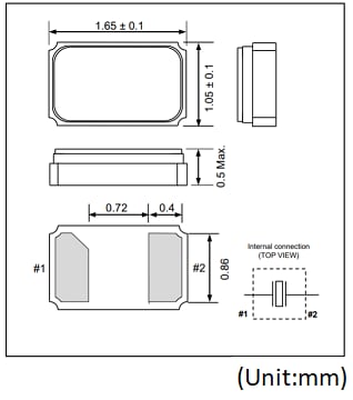 Mechanical Drawing - Epson Timing FC1610AN Crystals