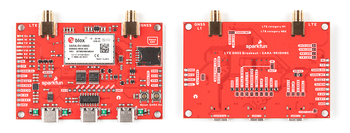 SparkFun LTE GNSS SARA-R5 Breakout Board