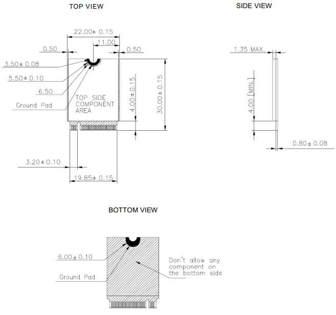 Mechanical Drawing - Greenliant GLS88ETx ArmourDrive™ Solid State Drives