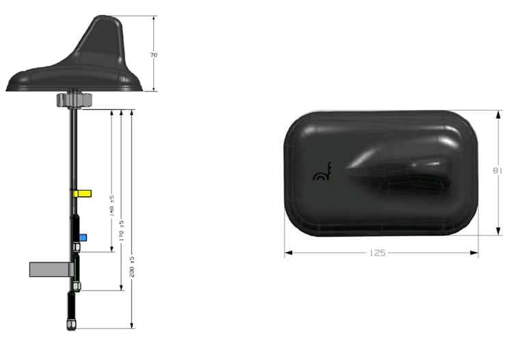 TE Hirschmann Mobility Iridium / GNSS / Cellular Satellite Antenna