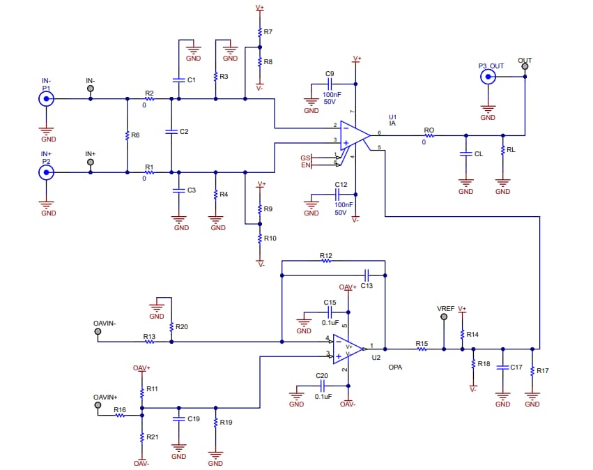 Schematic - Texas Instruments INA-DDF-EVM Evaluation Module