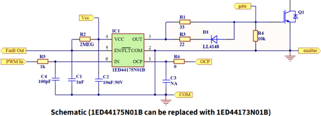 Schematic - Infineon Technologies EVAL-1ED44173N01B Adapter Board