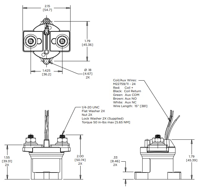 TE Connectivity / Kilovac K250 High Voltage DC Contactor