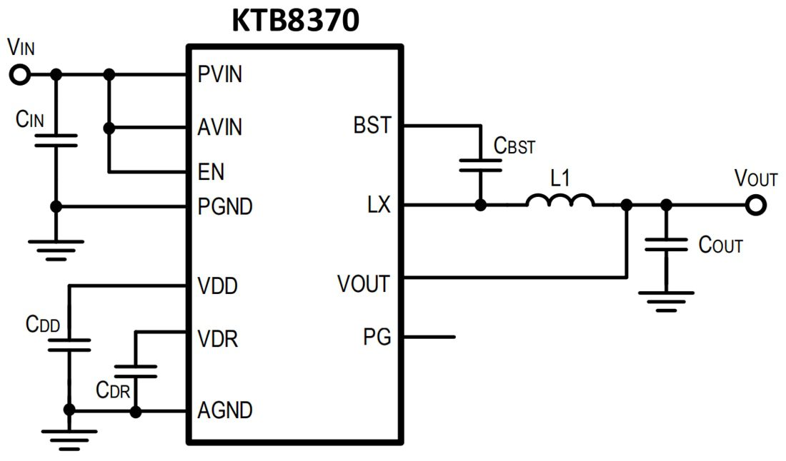 Schematic - Kinetic Technologies KTB8370 Synchronous Buck Regulators