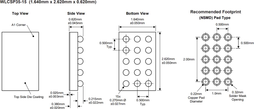 Mechanical Drawing - Kinetic Technologies KTS1698 VBUS Current-Sink Protection Load Switch