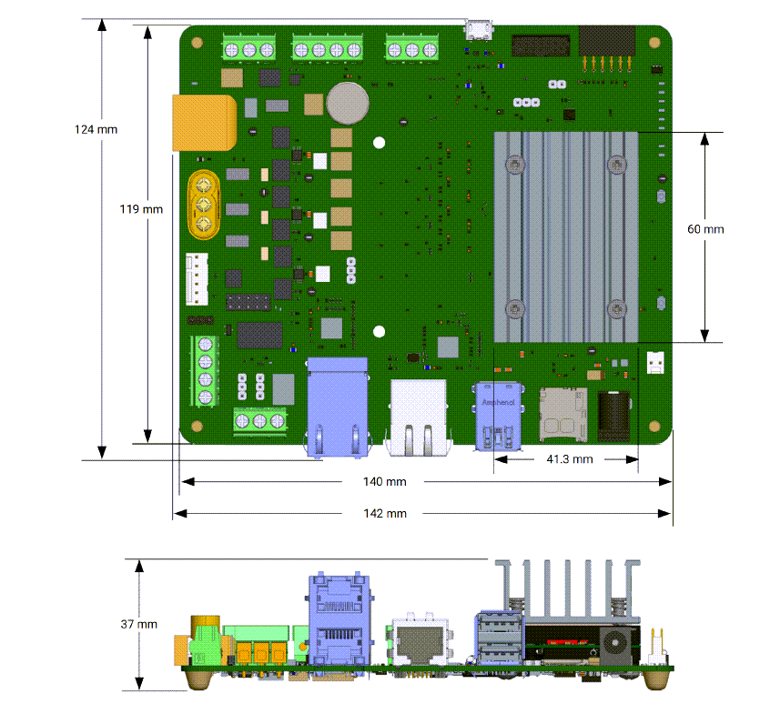 Mechanical Drawing - AMD / Xilinx Kria™ KD240 Drives Starter Kit