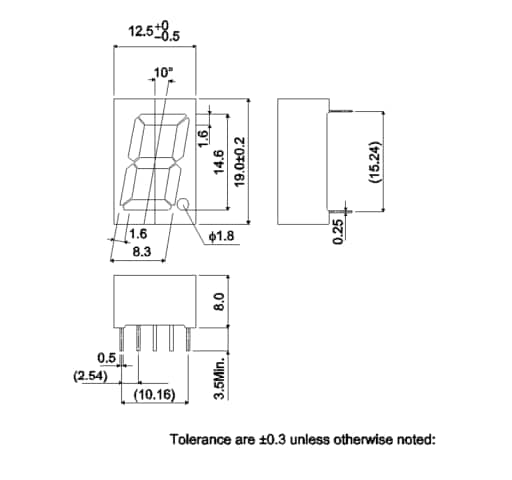 ROHM Semiconductor LAP-601 Single Digit LED Numeric Displays ROHM Semiconductor LAP-601 Single Digit LED Numeric Displays