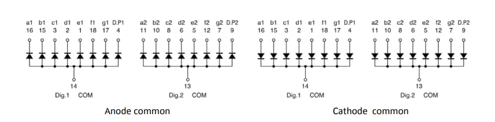 Application Circuit Diagram - ROHM Semiconductor LB-602 Double Digit LED Numeric Displays