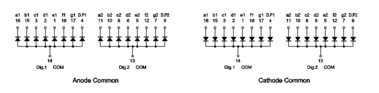 Application Circuit Diagram - ROHM Semiconductor LBP-602 Double Digit LED Numeric Displays