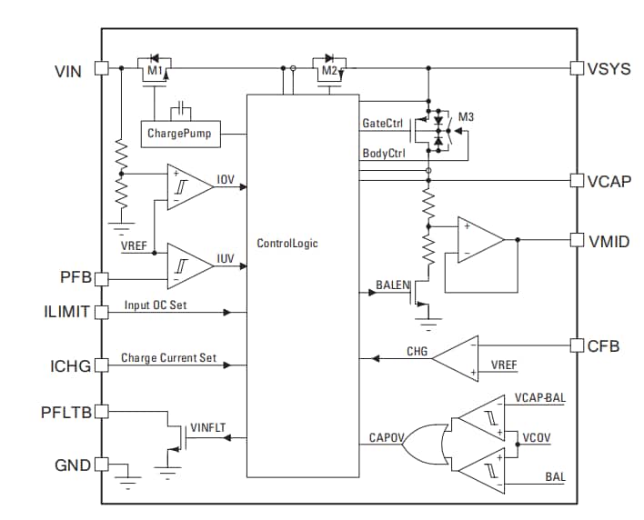 Block Diagram - Littelfuse LS0502SCD33 Supercapacitor Protection IC