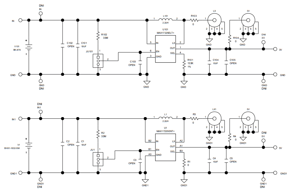 Schematic - Analog Devices / Maxim Integrated MAX17225 Evaluation Kit
