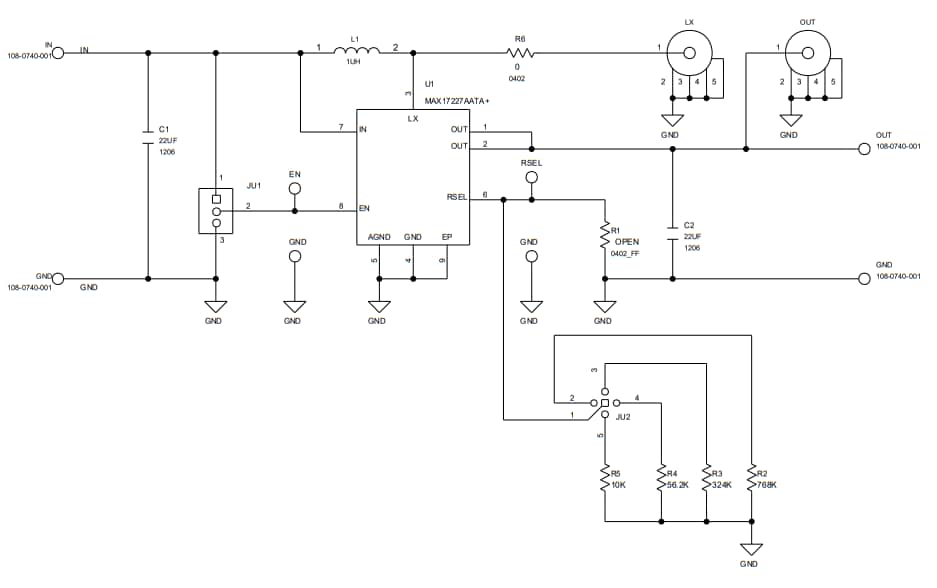 Schematic - Analog Devices / Maxim Integrated MAX17227A TDFN Evaluation Kit