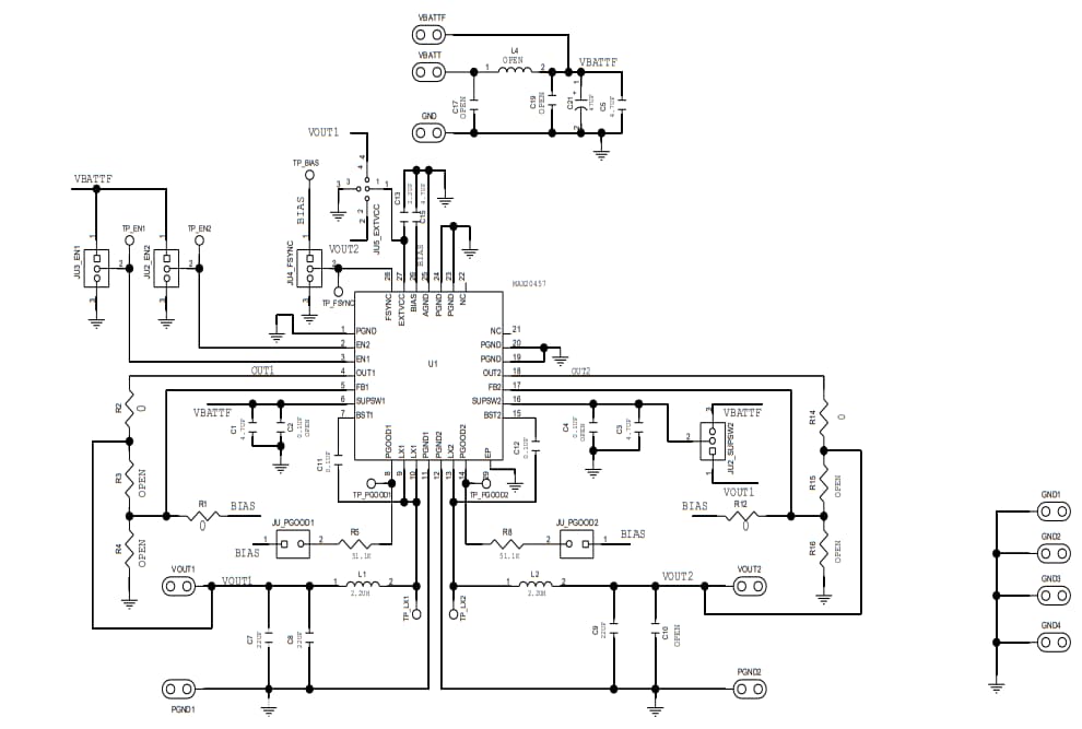 Schematic - Analog Devices / Maxim Integrated MAX20457 Evaluation Kit