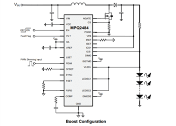 Application Circuit Diagram - Monolithic Power Systems (MPS) MPQ2484 Multi-Topology LED Controllers
