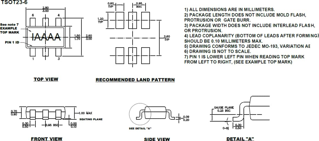 Mechanical Drawing - Monolithic Power Systems (MPS) MP5036 Current Limit Switch