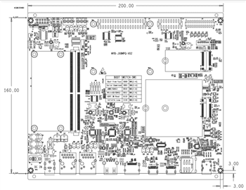 Mechanical Drawing - MYIR Tech MYD-JX8MPQ Development Boards