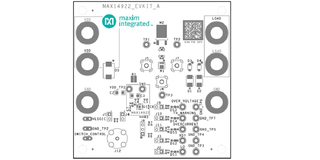 Mechanical Drawing - Analog Devices / Maxim Integrated MAX14922 Evaluation Kit (MAX14922EVKIT)