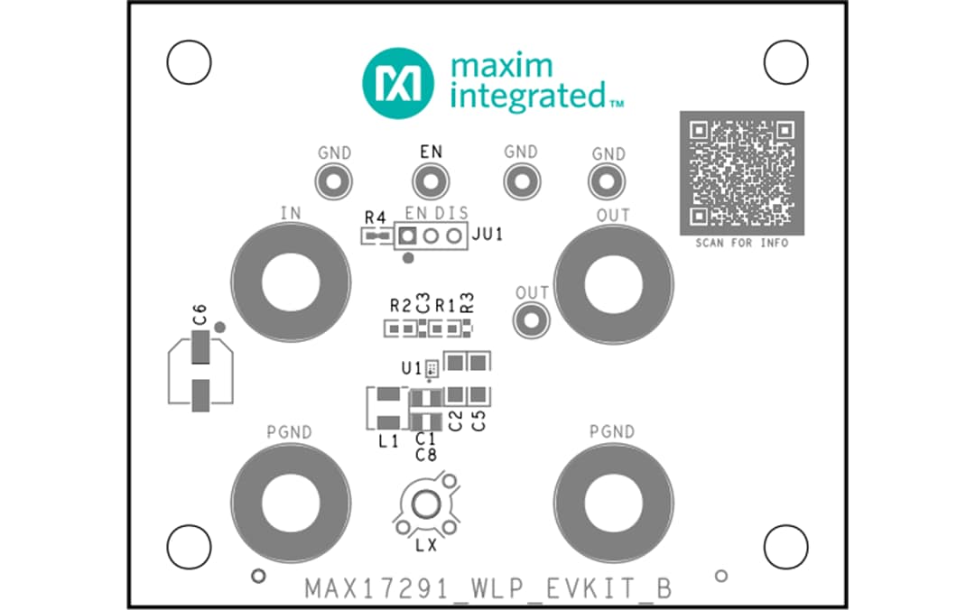 Mechanical Drawing - Analog Devices / Maxim Integrated MAX17291EVK-WLP Evaluation Kit