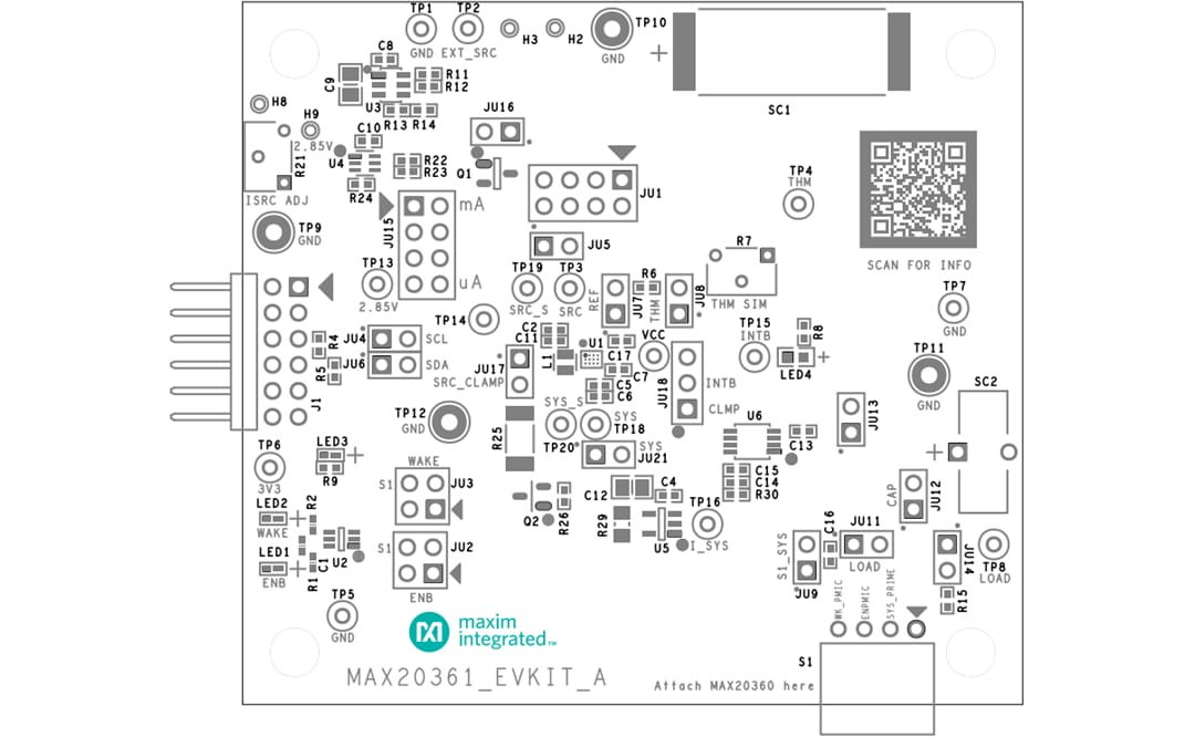 Mechanical Drawing - Analog Devices / Maxim Integrated MAX20361 Evaluation Kit (MAX20361EVKIT)
