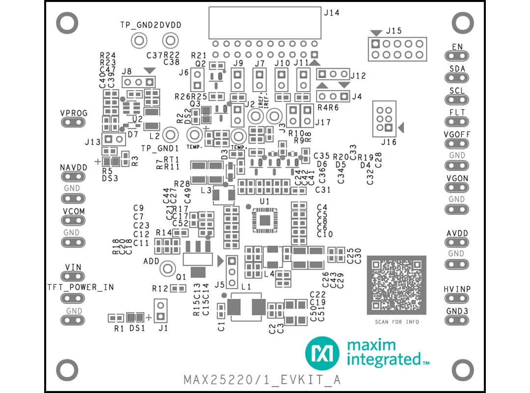 Mechanical Drawing - Analog Devices / Maxim Integrated MAX25221EVKIT Evaluation Kit