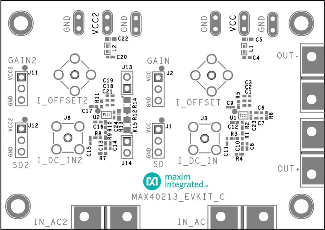 Mechanical Drawing - Analog Devices / Maxim Integrated MAX40213EVKIT Evaluation Kit