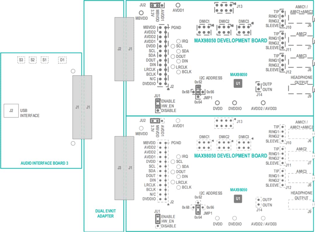Mechanical Drawing - Analog Devices / Maxim Integrated MAX98050 Evaluation System (MAX98050EVSYS)