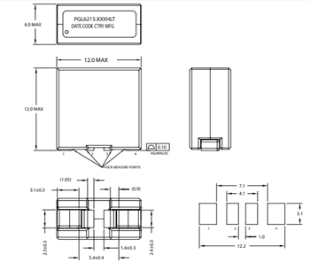 Mechanical Drawing - Pulse Electronics TLVR Dual Winding Inductors