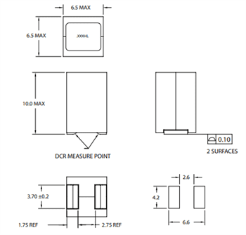 Mechanical Drawing - Pulse Electronics TLVR Dual Winding Inductors