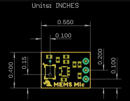 Mechanical Drawing - SparkFun BOB-19389 Analog MEMS Microphone Breakout