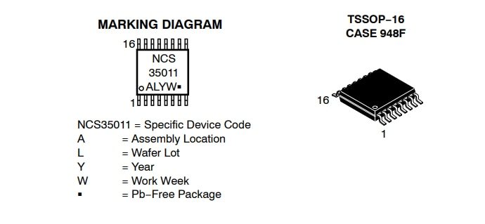 onsemi NCS35011 5S Battery Protectors