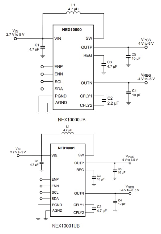 Application Circuit Diagram - Nexperia NEX10000UB/1UB Power Supply ICs