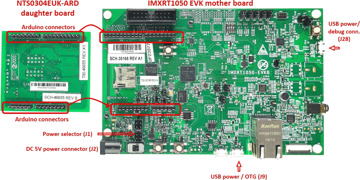NXP Semiconductors NTS0304EUK-ARD Level Shifter Evaluation Board