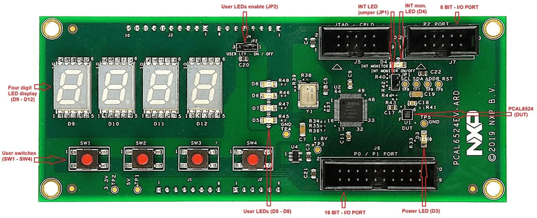 NXP Semiconductors PCAL6524EV 24-Bit GPIO Arduino Shield