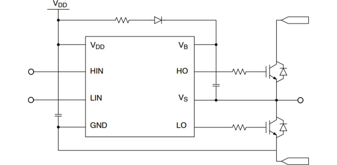 Application Circuit Diagram - onsemi NCD57201 & NCV57201 Half Bridge Gate Drivers Application Circuit Diagram - onsemi NCD57201 & NCV57201 Half Bridge Gate Drivers