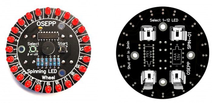 Mechanical Drawing - OSEPP Electronics Spinning Wheel DIY Solder Kit