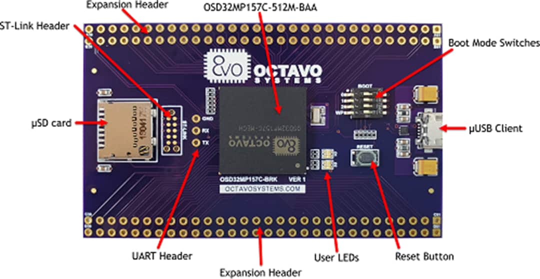 Octavo Systems OSD32MP1-BRK Prototyping Platform For OSD32MP15x