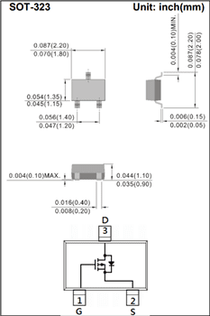 Mechanical Drawing - PANJIT 60V P-Channel Enhancement Mode MOSFETs