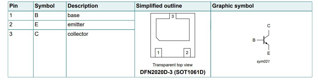 Mechanical Drawing - Nexperia PBSS4310PAS-Q NPN Low VCEsat Transistor